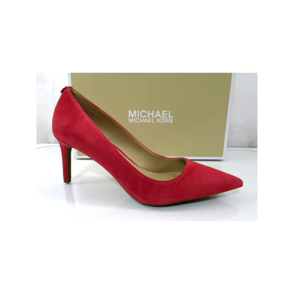 Michael Kors Alina Flex Pointy Toe Pump Heels Suede Crimson Red Size 9.5